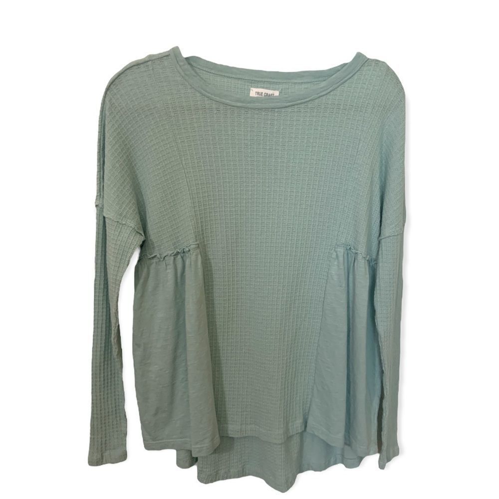 TRUE CRAFT aqua top sz S